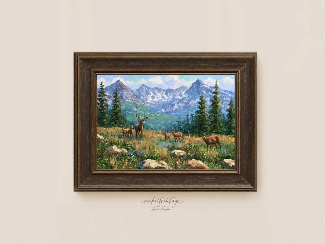 elk-in-the-mountains-oil-painting-alpine-meadow-wildlife-art-rocky