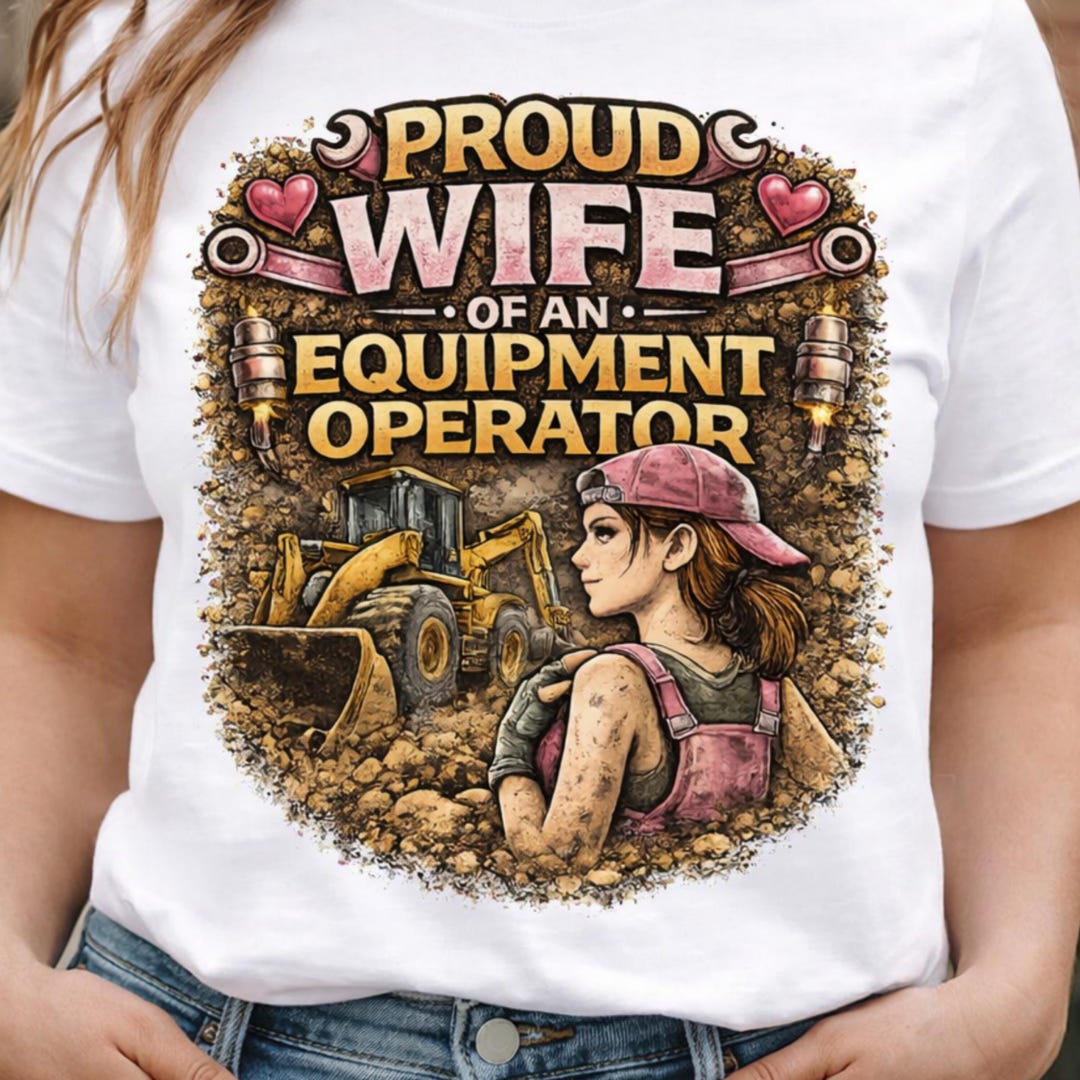 Proud Wife of an Equipment Operator Shirt, Construction Excavator Gift ...