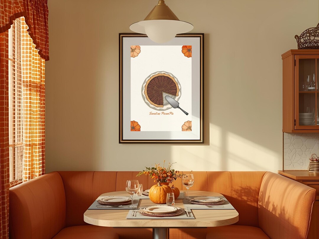 kitchen wall art set retro pie vintage printable... Sweet as Pecan Pie Printable Art | Retro Thanksgiving Kitchen Decor ...