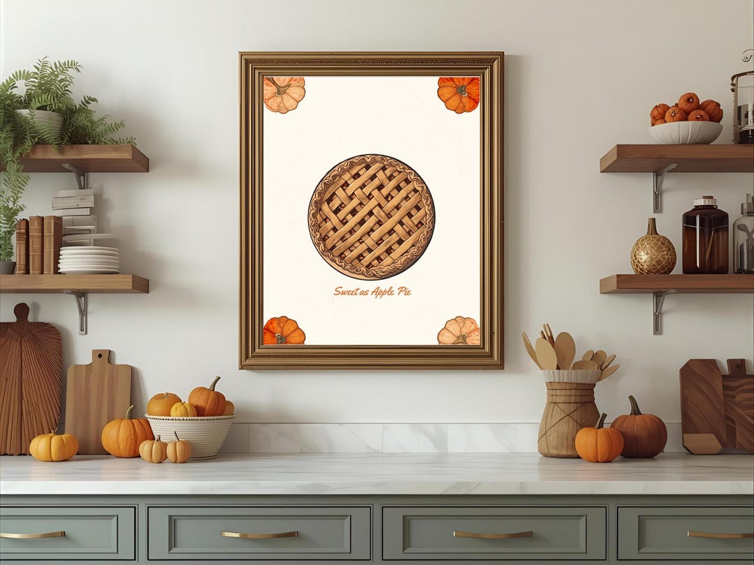 kitchen wall art set retro pie vintage printable... Sweet as Apple Pie Printable Wall Art | Retro Kitchen Decor ...
