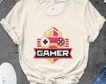 Gamer T-Shirt, Retro Gaming Tee, Video Game Controller Shirt, Funny Gaming Gift, Game Lover Shirt, Esports Apparel, Gaming Fashion