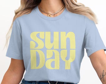 Camiseta Sunday Vibes, camiseta de fin de semana, camiseta informal para el día a día, camiseta relajada, camiseta elegante para el domingo, ropa de domingo, regalo para ella