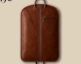 Leather suit carrier, leather garment bag, foldable suit bag, suit travel bag, mens travel bag, luxury garment bag, leather bag