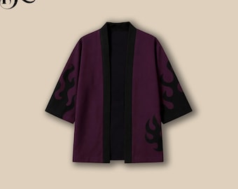 Chaqueta kimono Kokushibo Moon, haori de cosplay de Demon Slayer, moda anime de Halloween