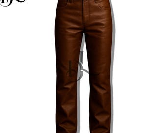 Pantaloni da uomo in pelle spessa nera con lacci laterali stile Jeans pantaloni lunghi in pelle da moto pantaloni da moto in pelle  200000343