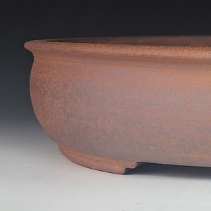Unglazed Red Stoneware Oval Bonsai Pot
