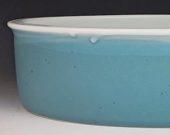 Blue and White Oval Serving Dish