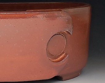 Reassembled Oval Bonsai Pot with Shino Glaze