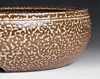 Salt Fired Round Bonsai Pot