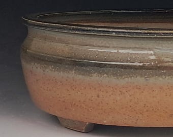 Oval Bonsai Pot with Shino Glaze