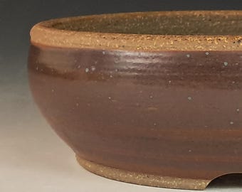 Small Round Bonsai Pot with Local Clay Slip