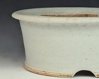 Small Round Salt Fired Bonsai Pot