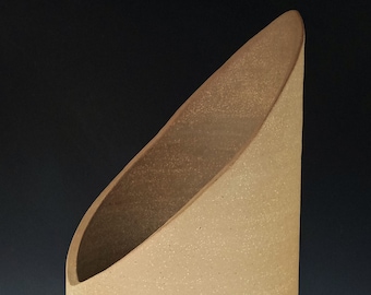 Unglazed Round Cascade Bonsai Pot with Angled Rim