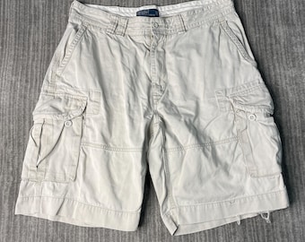 Vintage 2000s Polo Ralph Lauren Cargo Shorts – 36 – Khaki Utility Shorts – Classic Preppy Workwear Style