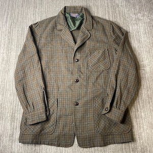 Vintage 1970s Pendleton Wool Jacket – L – Plaid Pure Virgin Wool – Made in USA – Hunting Field Coat – Heritage Outdoor Workwear