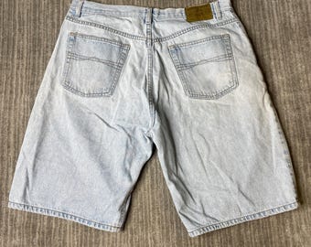 Vintage 1990s Bugle Boy Denim Shorts – 36W – Light Wash Loose Fit Jorts Skater 90s Streetwear