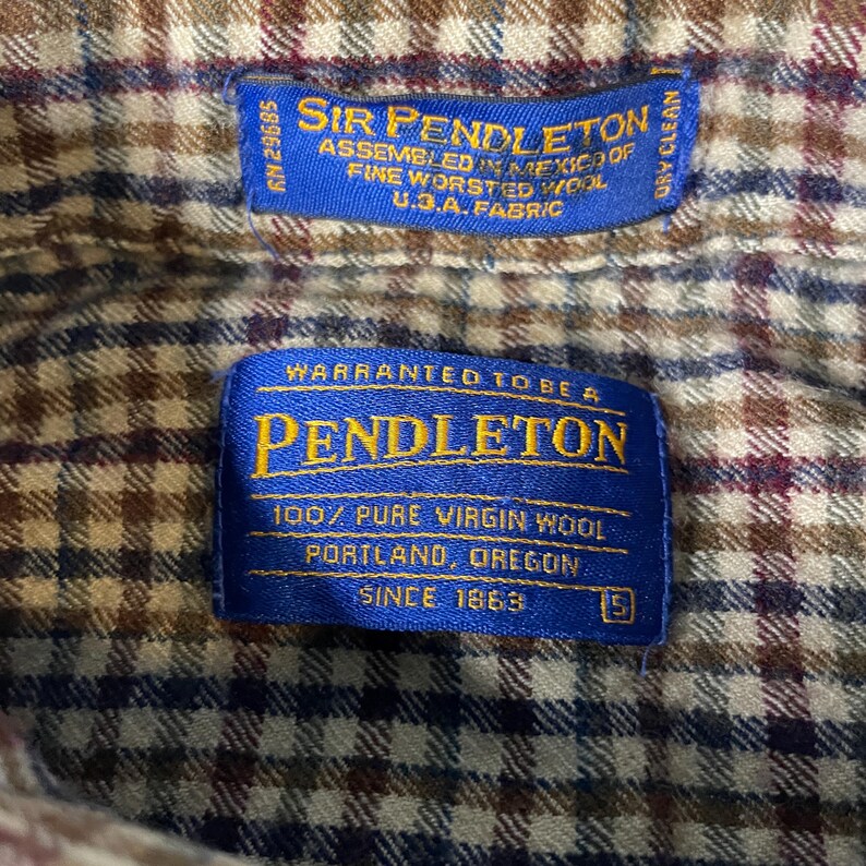 Vintage 2000s Pendleton Wool Shirt – S – Sir Pendleton Check Button Up – Pure Virgin Wool Oregon Plaid bild 3