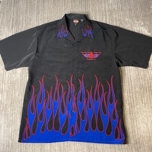 Vintage Y2k Flame Button Up - Etsy