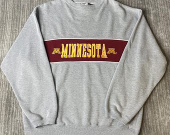 Vintage 2000s University Athletic Minnesota Crewneck Sweatshirt – M – Gophers NCAA College Graphic Pullover