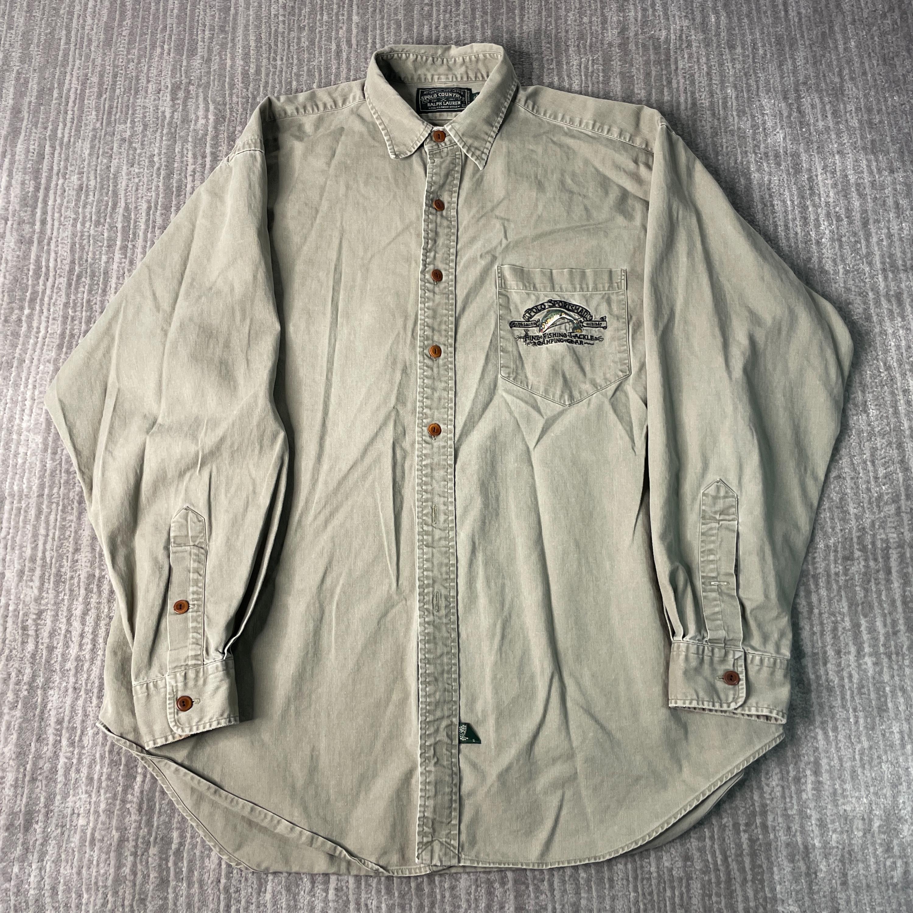 トップス 90s Polo Ralph Lauren COUNTRY Fishing VNTG Polo Ralph Lauren (M) Fly Fishing Sportsman Angler