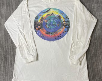 Vintage 1990s Big M Earth Animals T Shirt – M – Wildlife Graphic Nature Planet Art Single Stitch Style Tee