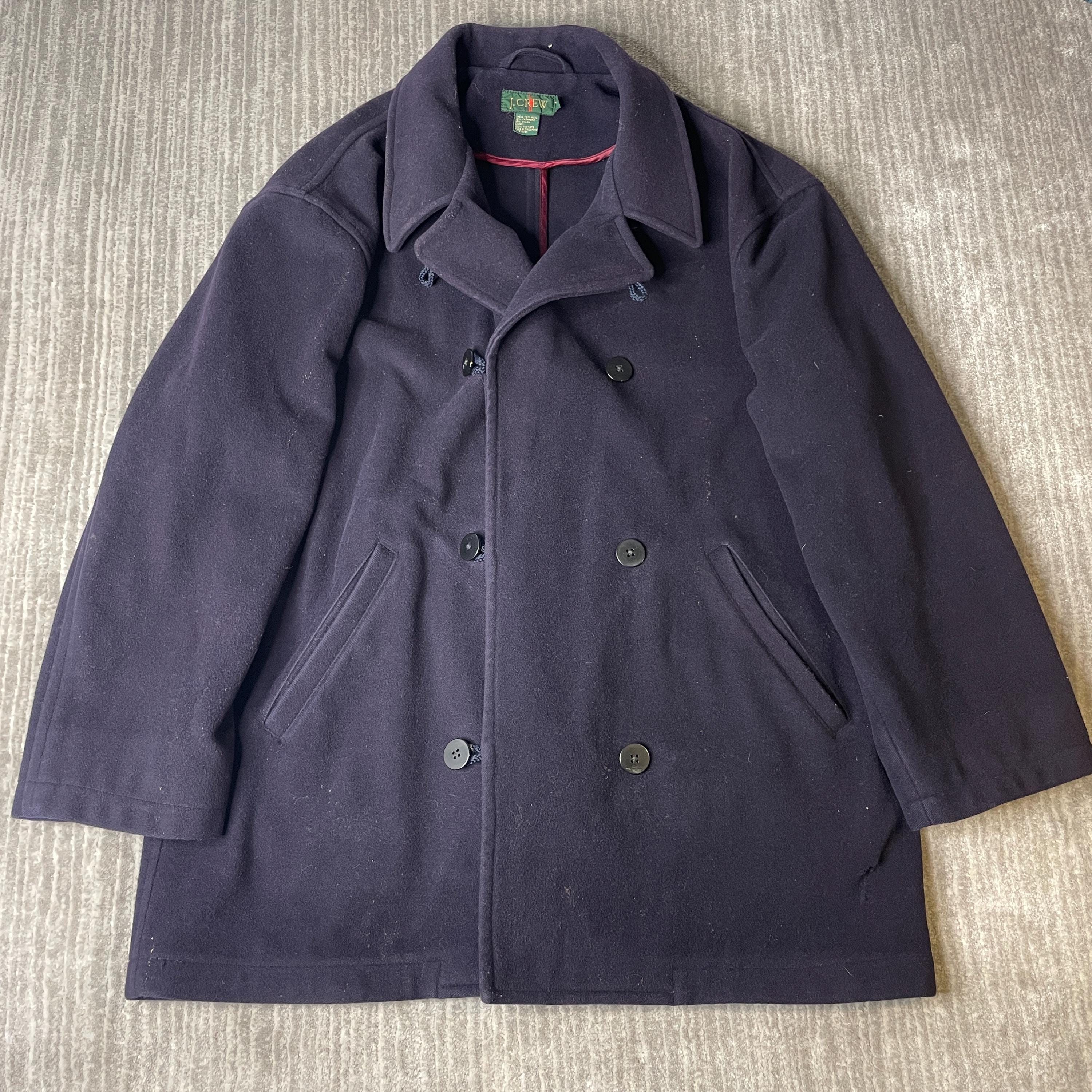 90s Leather Peacoat - Etsy