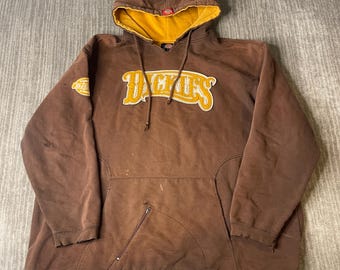 Vintage 2000s Dickies Hoodie – XL – Brown Workwear Pullover Sweatshirt Distressed Carpenter Skate Streetwear