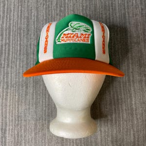 Vtg 90s Miami Hurricanes Kudzu Woven Straw Baseball Hat 1984 CCI Leather Strap Vintage Miami Hurricanes Hat Basket Weave Woven Kudzu Cap  main image 3