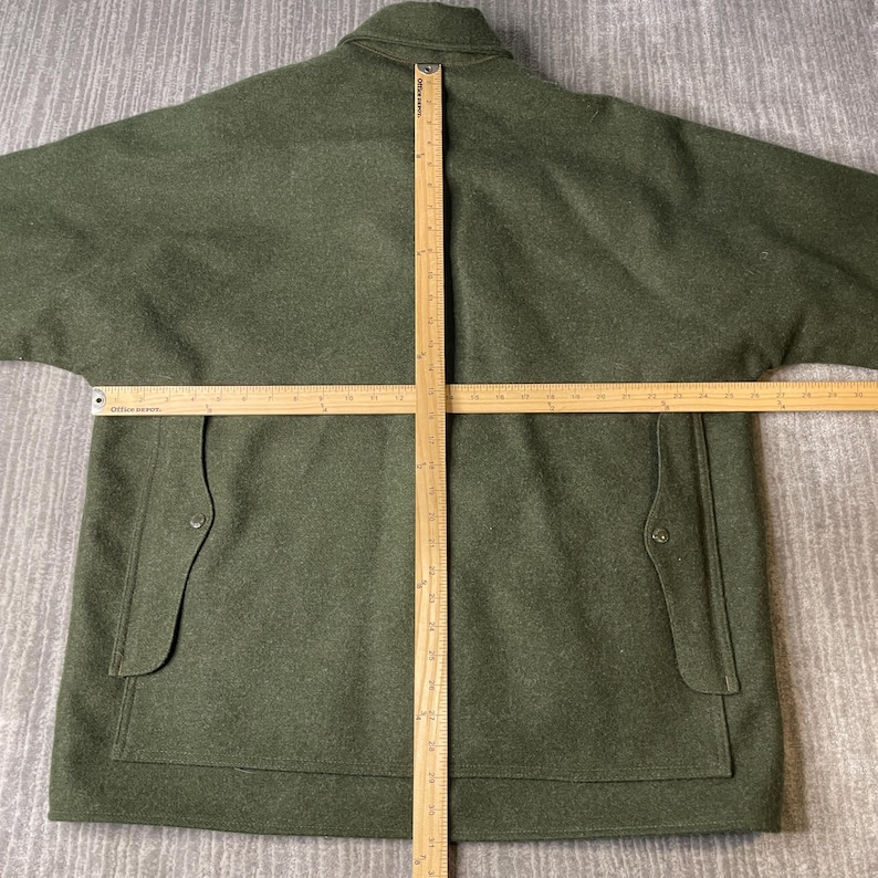 Vintage 1970s Filson Garment Wool mackinaw Cruiser Jacket – 2XL – Olive Green Virgin Wool Field Coat – C.C. Filson Workwear bild 5