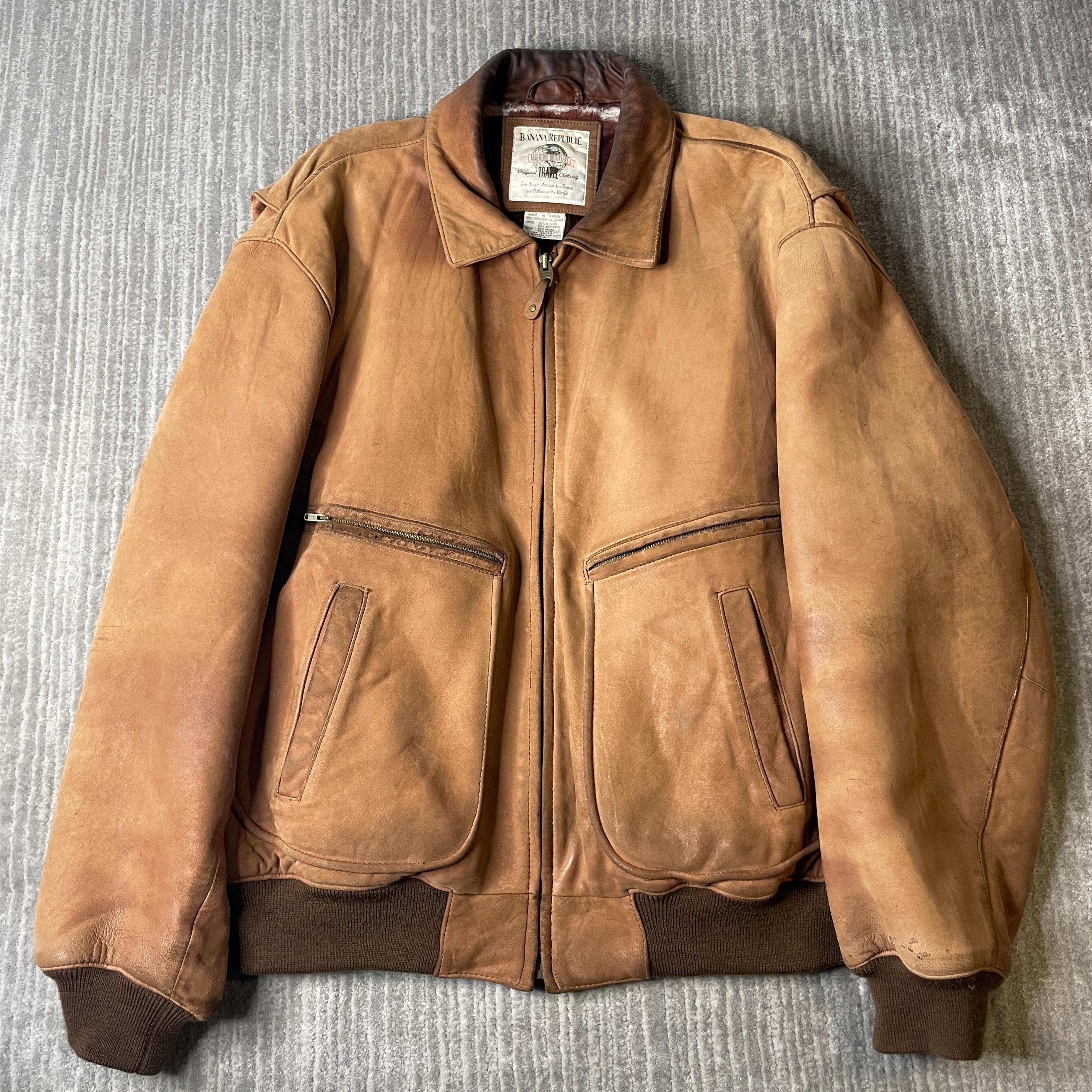 Banana Republic Leather Jacket Vintage - Etsy