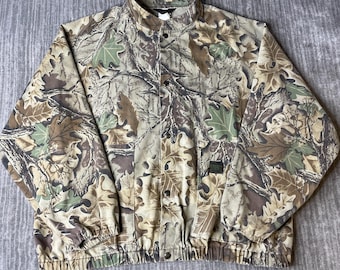 Vintage 1990s Liberty Camo Jacket – 2XL – Advantage Woodland Hunting Bomber – Leaf Tree Camouflage Outdoors Streetwear
