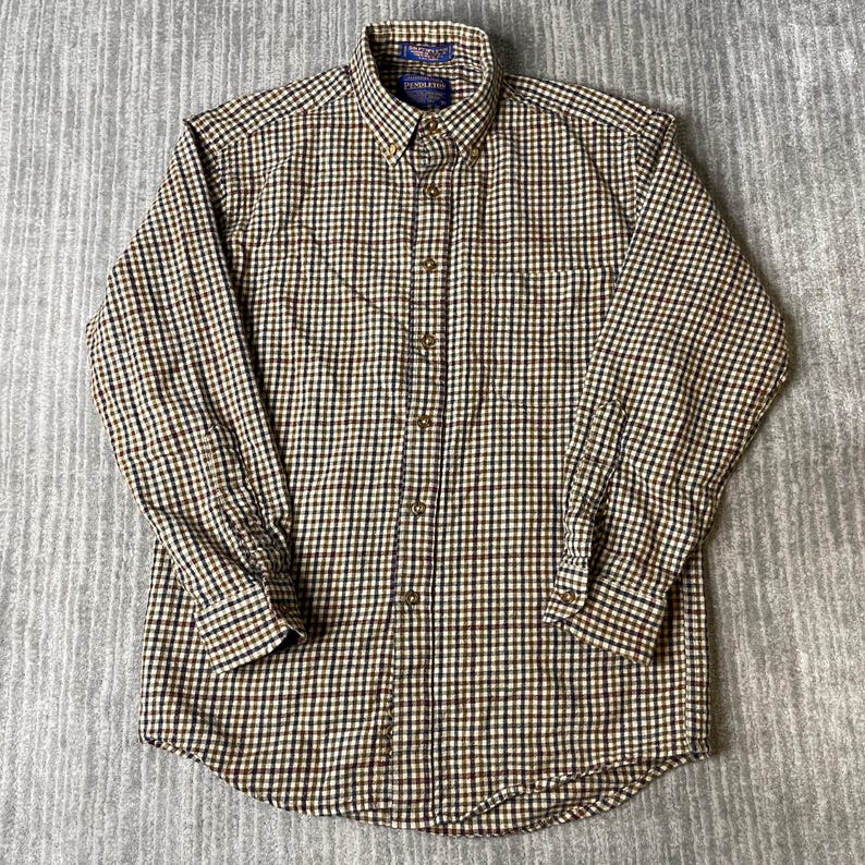 Vintage 2000s Pendleton Wool Shirt – S – Sir Pendleton Check Button Up – Pure Virgin Wool Oregon Plaid bild 1