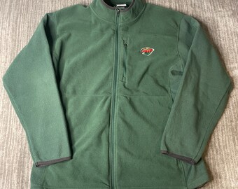 Vintage 2000s Minnesota Wild Fleece Jacket – L – NHL Hockey Full Zip Green Outdoor Sportswear Pullover