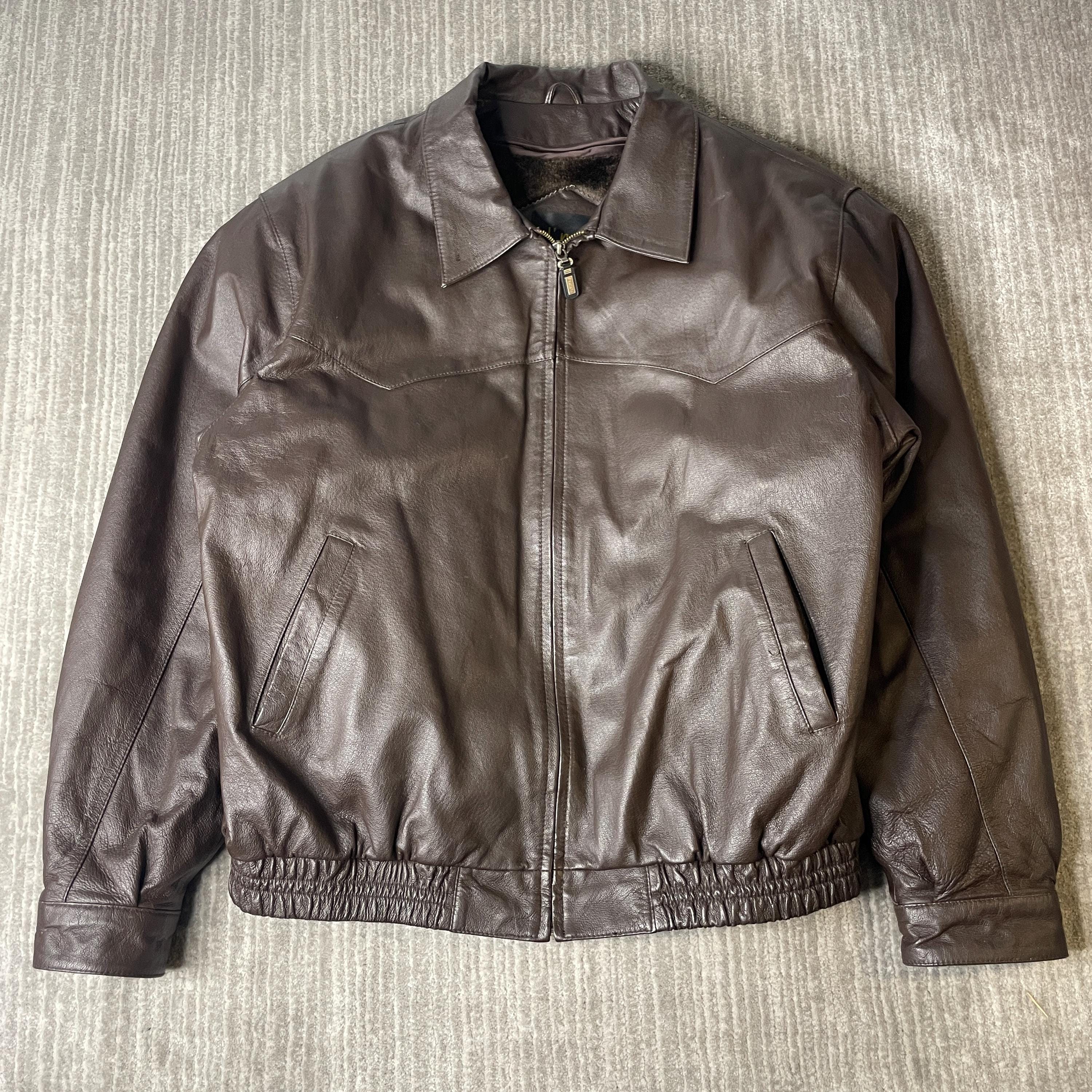 Leather Fur Jacket Y2k - Etsy