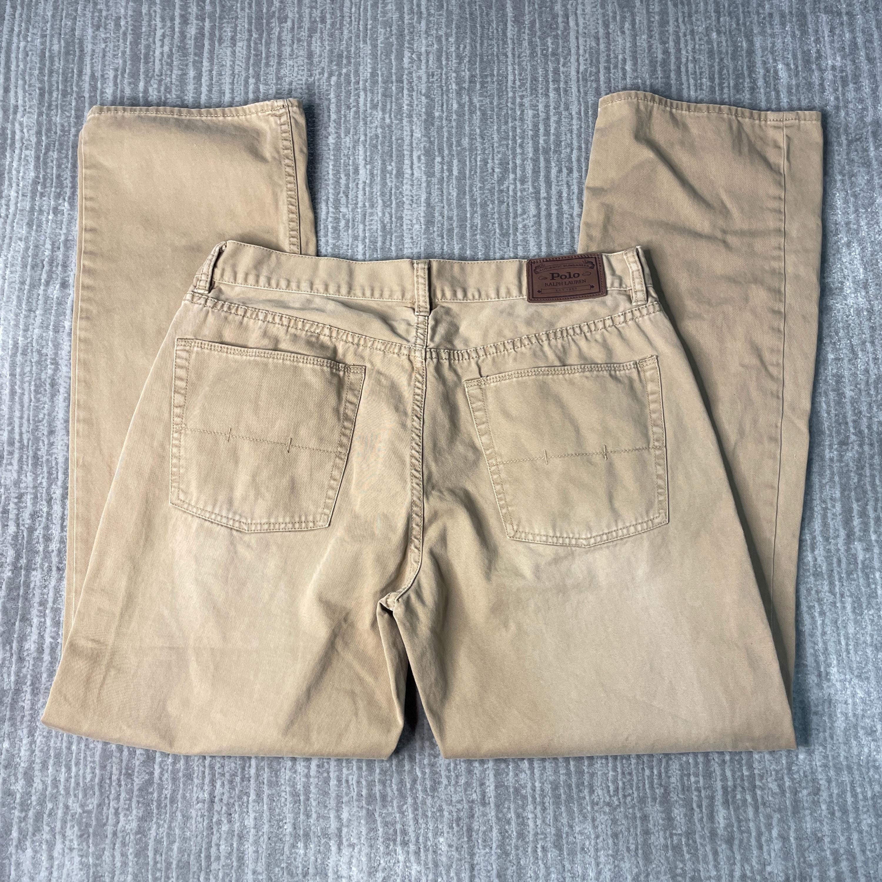 Vintage 2000s Polo Ralph Lauren Khaki Pants – 34x32 – Classic Tan