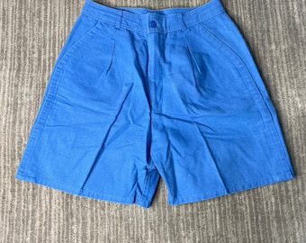 Vintage 90s Jordache Cotton Shorts – 11 – Bright Blue High Waisted Shorts – Minimal Summer Vintage – Casual Retro