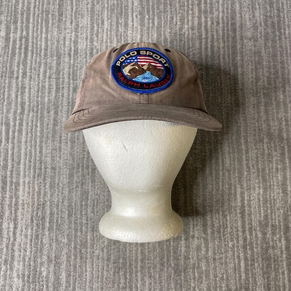 Vintage 1990s Polo Sport Ralph Lauren Hat – OSFA – Tan Patch