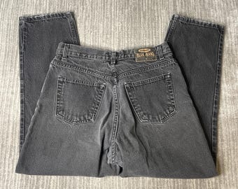 Vintage 1990s Old Navy Jeans – 12 Ankle – Faded Black High Rise Denim Mom Jeans Straight Leg