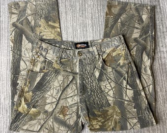 Vintage 2000s Outfitters Ridge Camo Pants – 32x30 – Cotton Hunting Camouflage Jeans – Y2K Woodland Outdoor Workwear