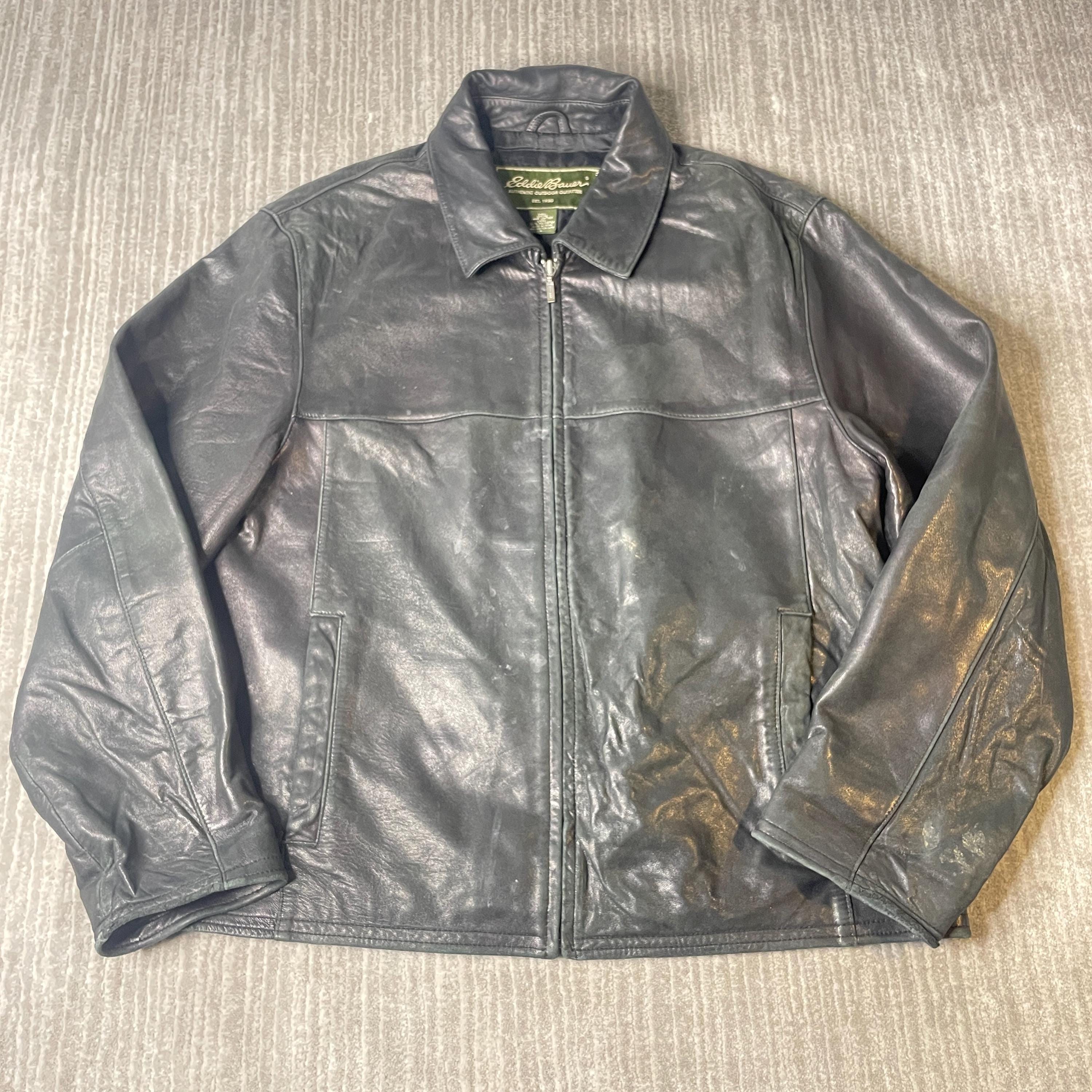 Eddie Bauer Leather Jacket - Etsy