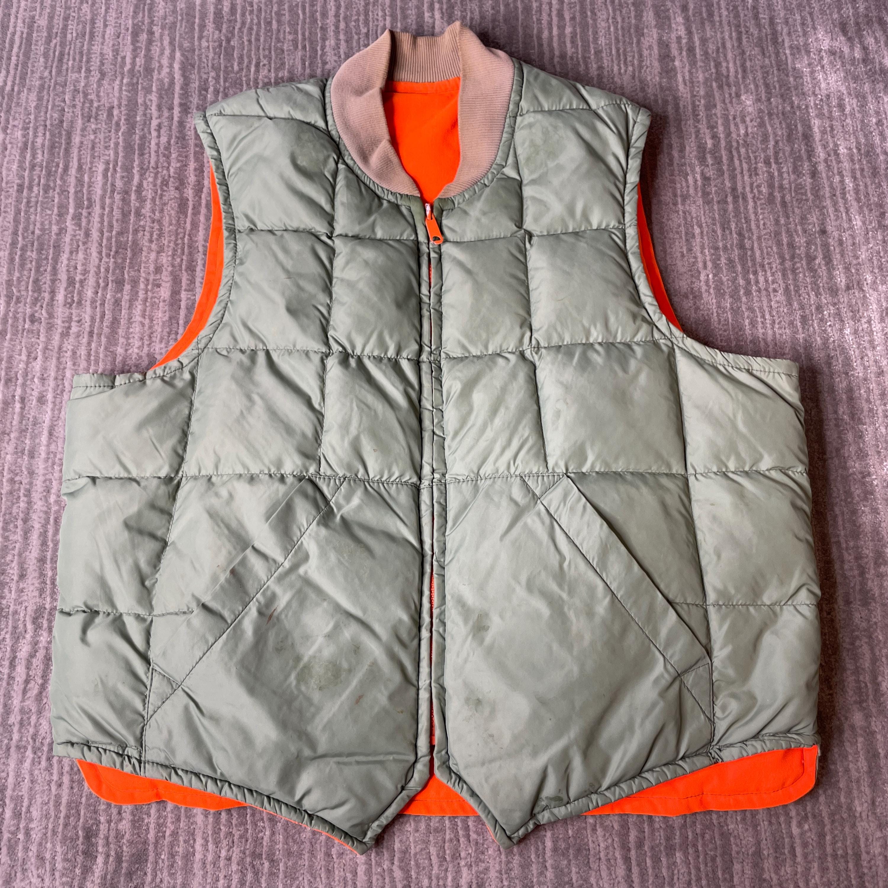 Vintage Orange Puffer Vest - Etsy