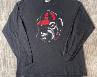 Vintage 2000s Georgia Bulldogs T Shirt – L – NCAA Mascot Graphic Long Sleeve College Football Fan Tee