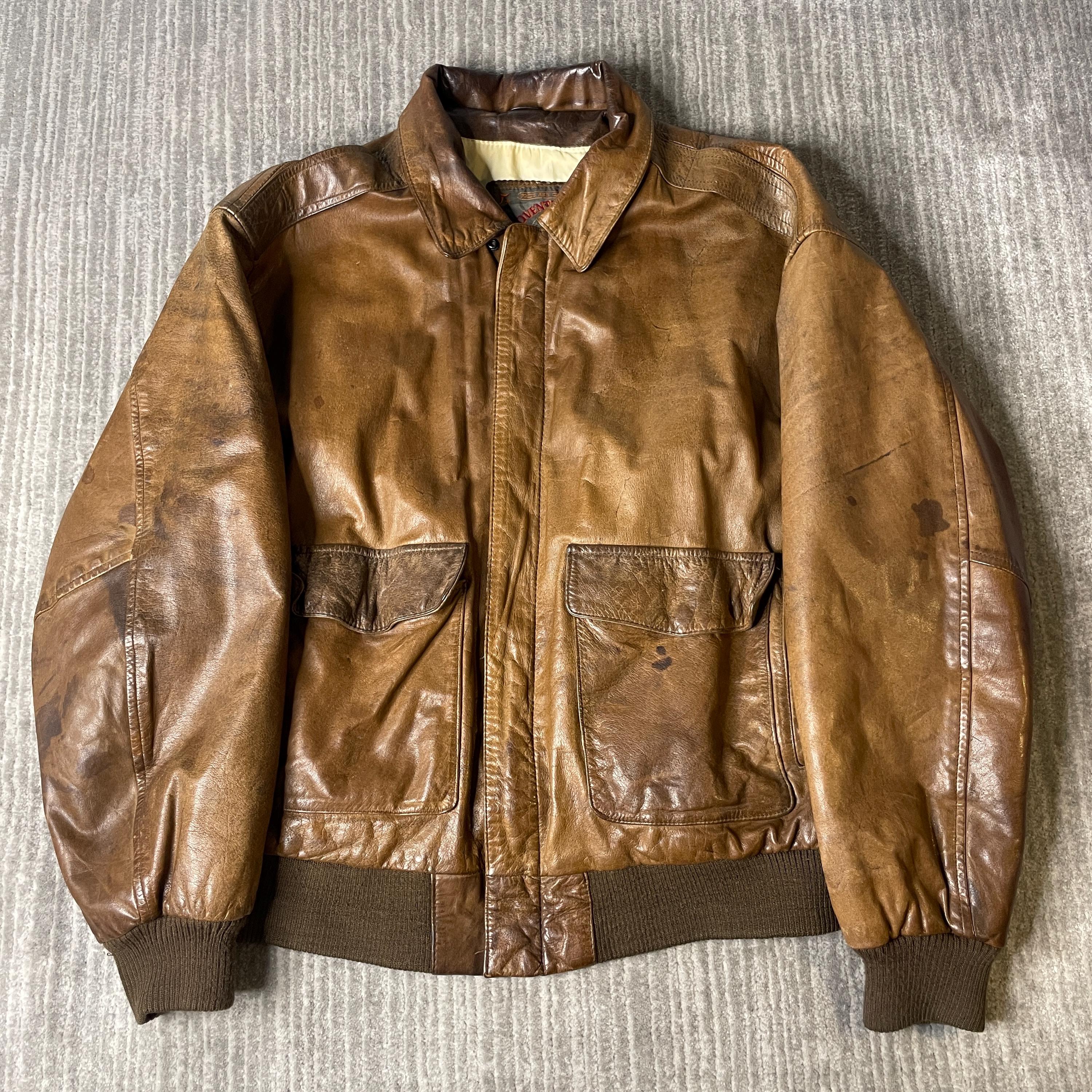 Vintage Leather Flight Jacket Men - Etsy