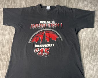 Vintage 1990s Salem Sportswear Basketball T Shirt – XL – What’s Basketball Without #45 Graphic Tee – Retro Sports Streetwear