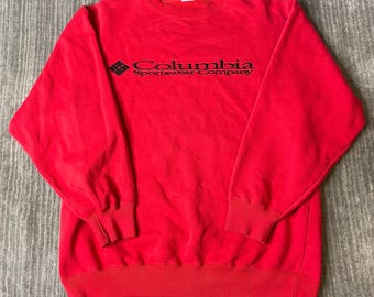 Vintage 1990s Columbia Sweatshirt – L – Red Sportswear Company Crewneck – Portland Oregon Outdoor Pullover