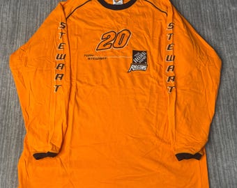 Vintage 2000s Tony Stewart Racing Long Sleeve T-Shirt – XL – Home Depot NASCAR Shirt – Orange Stewart Racing Tee