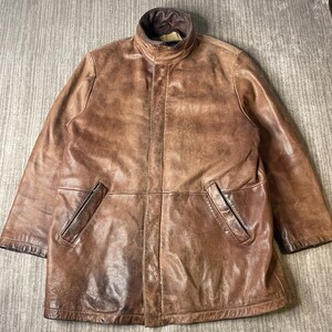 Leather Brown Car Coat Wilson Vintage - Etsy