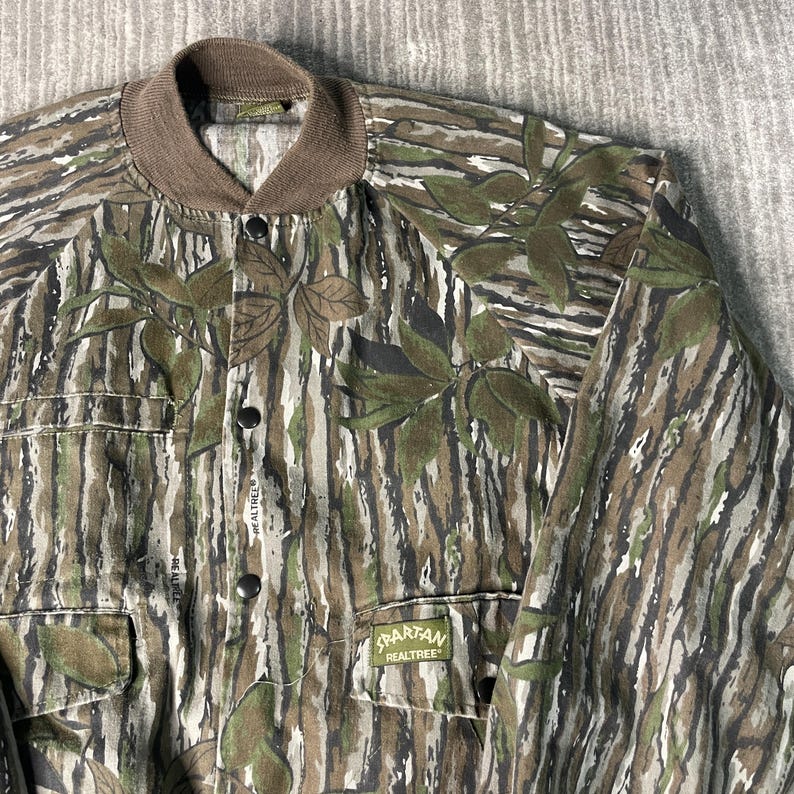 Vintage 1990s Spartan Realtree Jacket – Made in USA Camouflage Hunting Jacket – Mossy Oak Style Outdoor Bomber – Hunting Camo Coat image 2
