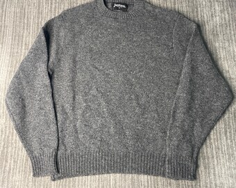Vintage 1990s Jantzen Knit Sweater – M – Dark Gray Wool Blend Pullover – Minimalist Classic – Elevated Cold Weather Layer