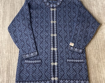Vintage 1990s Nordstrikk Cardigan Sweater – Women's S – Norwegian Nordic Knit Wool Blend Folk Art Jacket